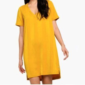 Scotch & Soda Gold Mustard Striped Shift Dress XS